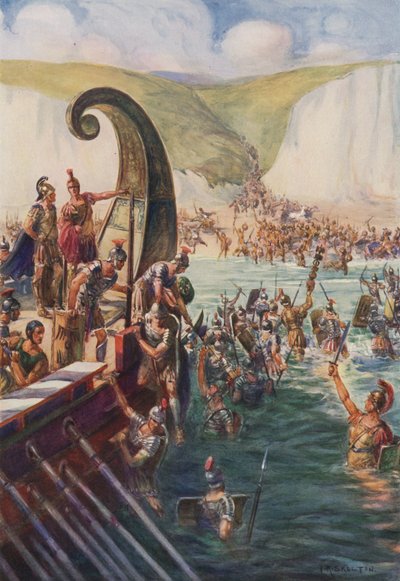El desembarco de los romanos en Gran Bretaña, 54 a.C. de Joseph Ratcliffe Skelton